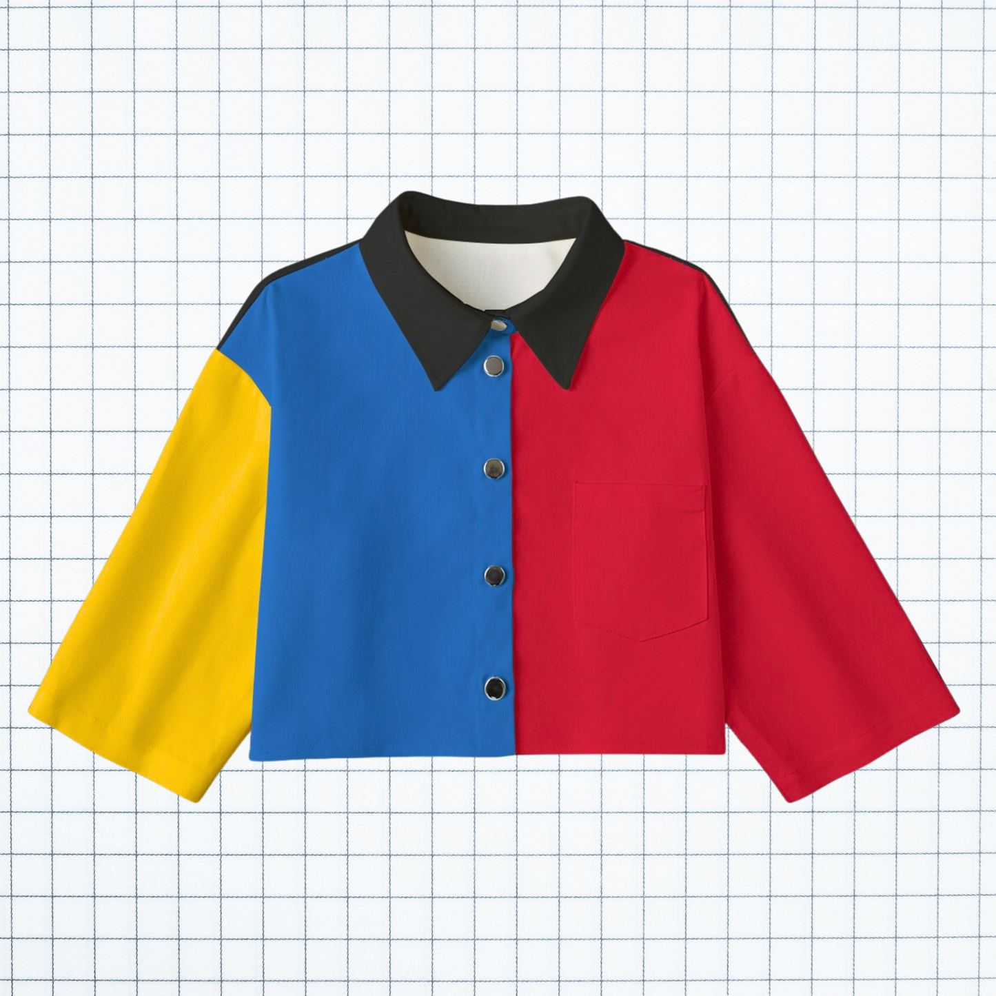 Colorblock Boxy Crop Jacket