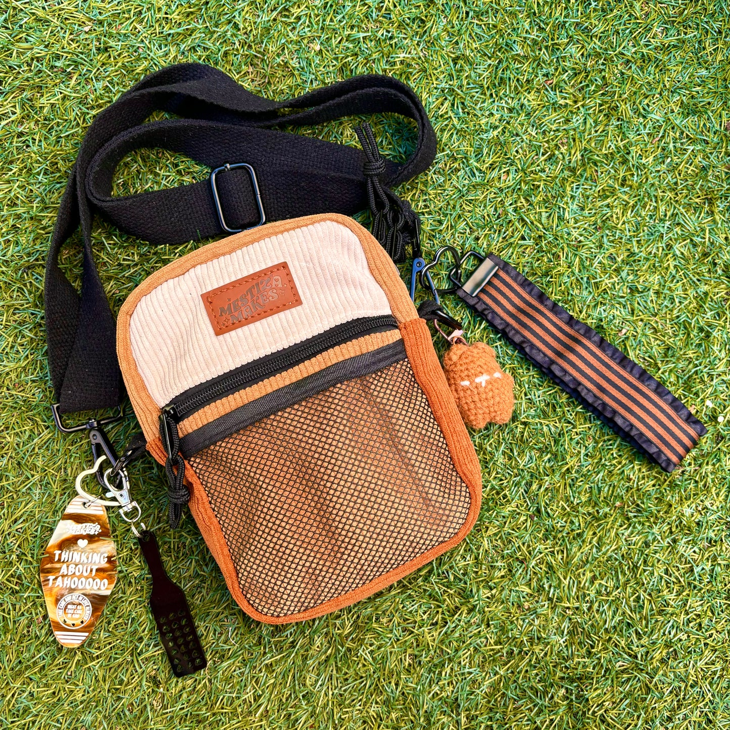 Brown Colorblock Sling Bag