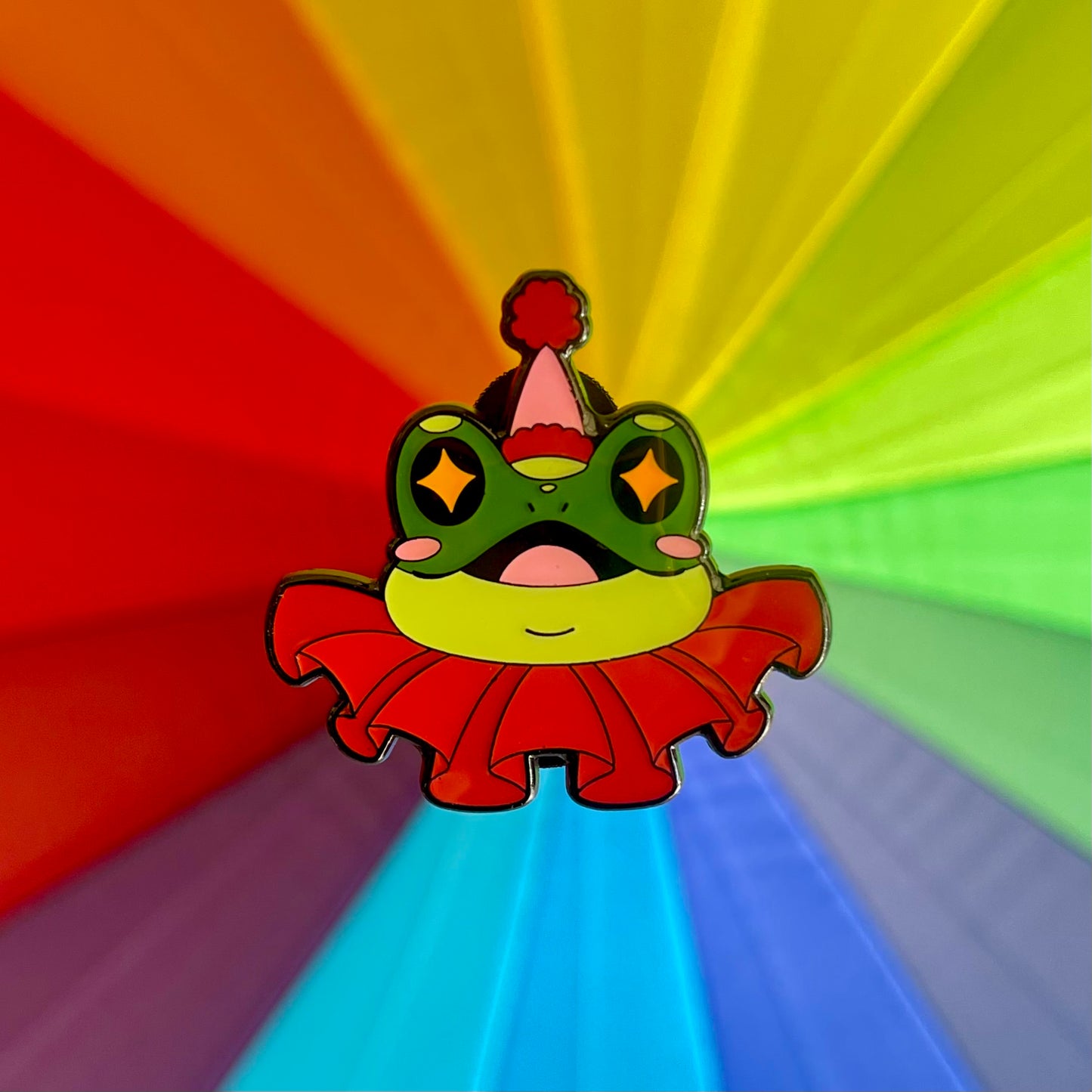 Clown Frog Enamel Pin