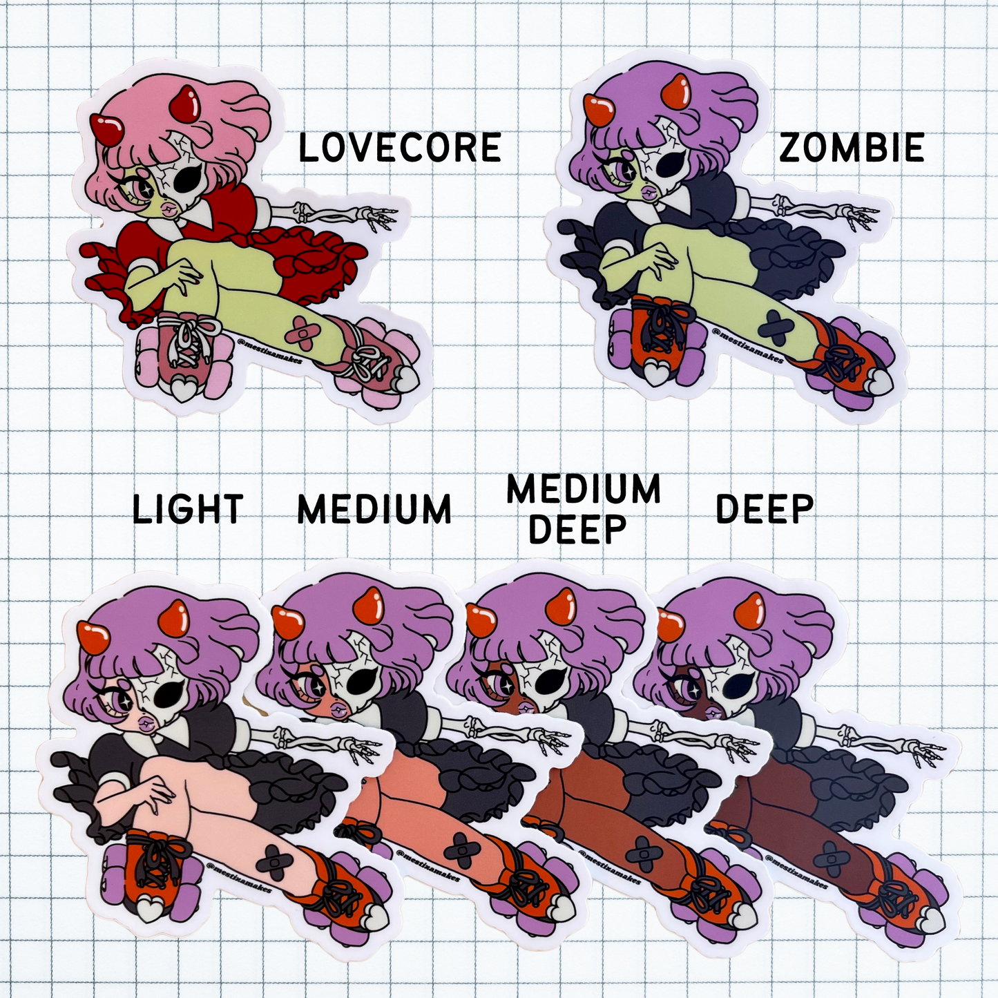 Coffin Skelebabe Sticker