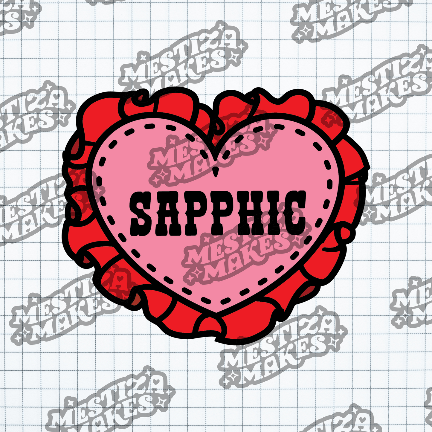 Sapphic Heart Ruffle Patch