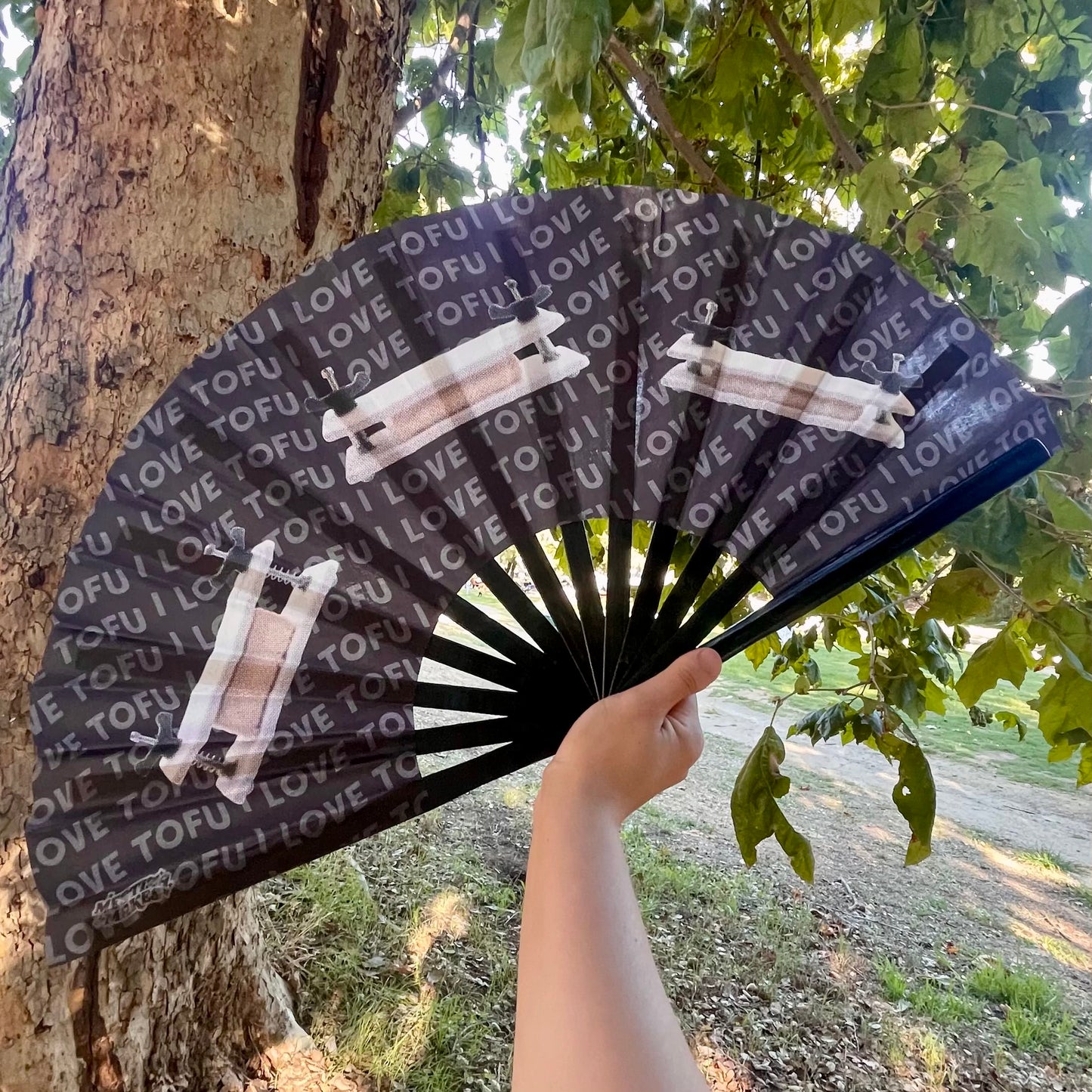 Tofu Press Bamboo Fan