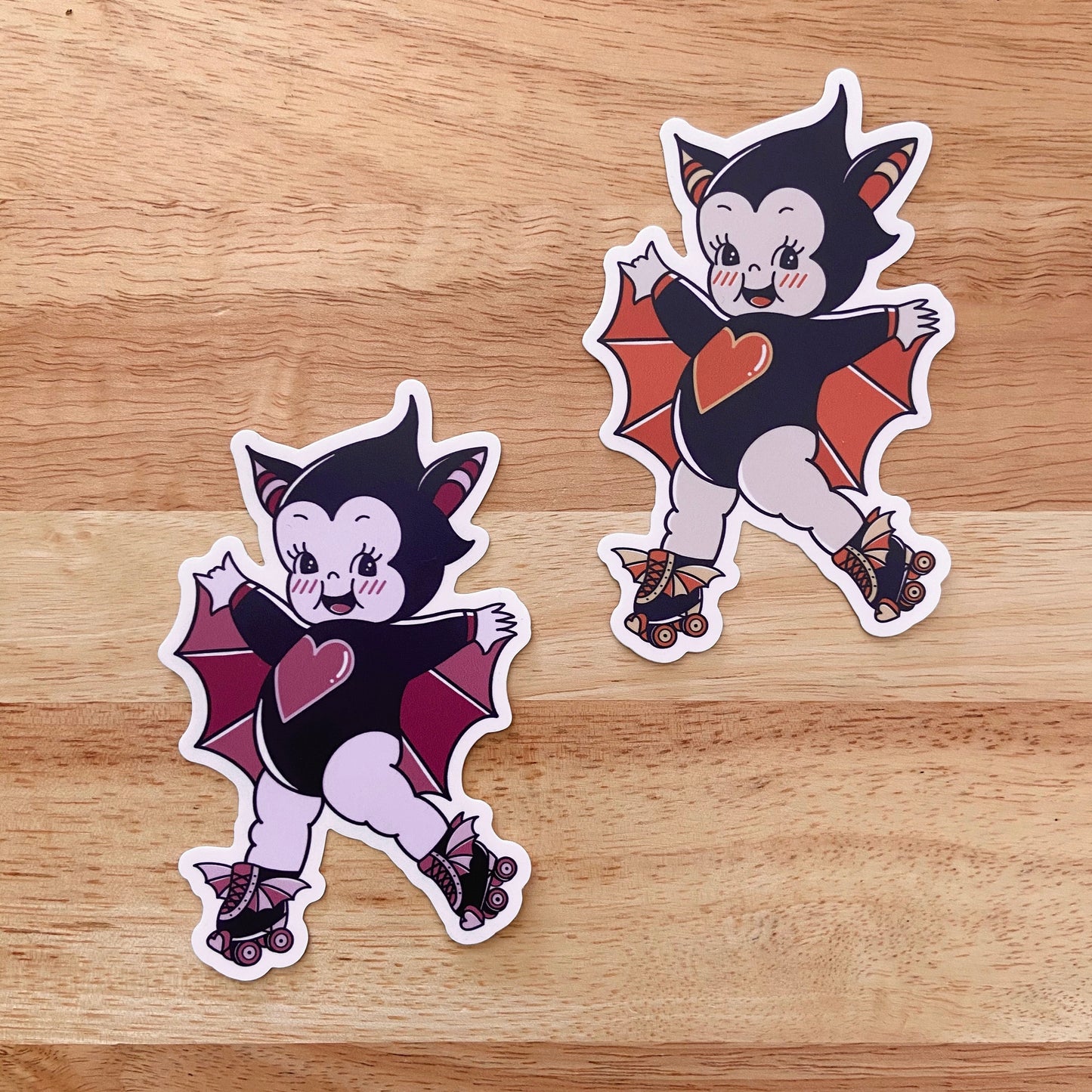 Bat Rollerskating Kewpie Sticker