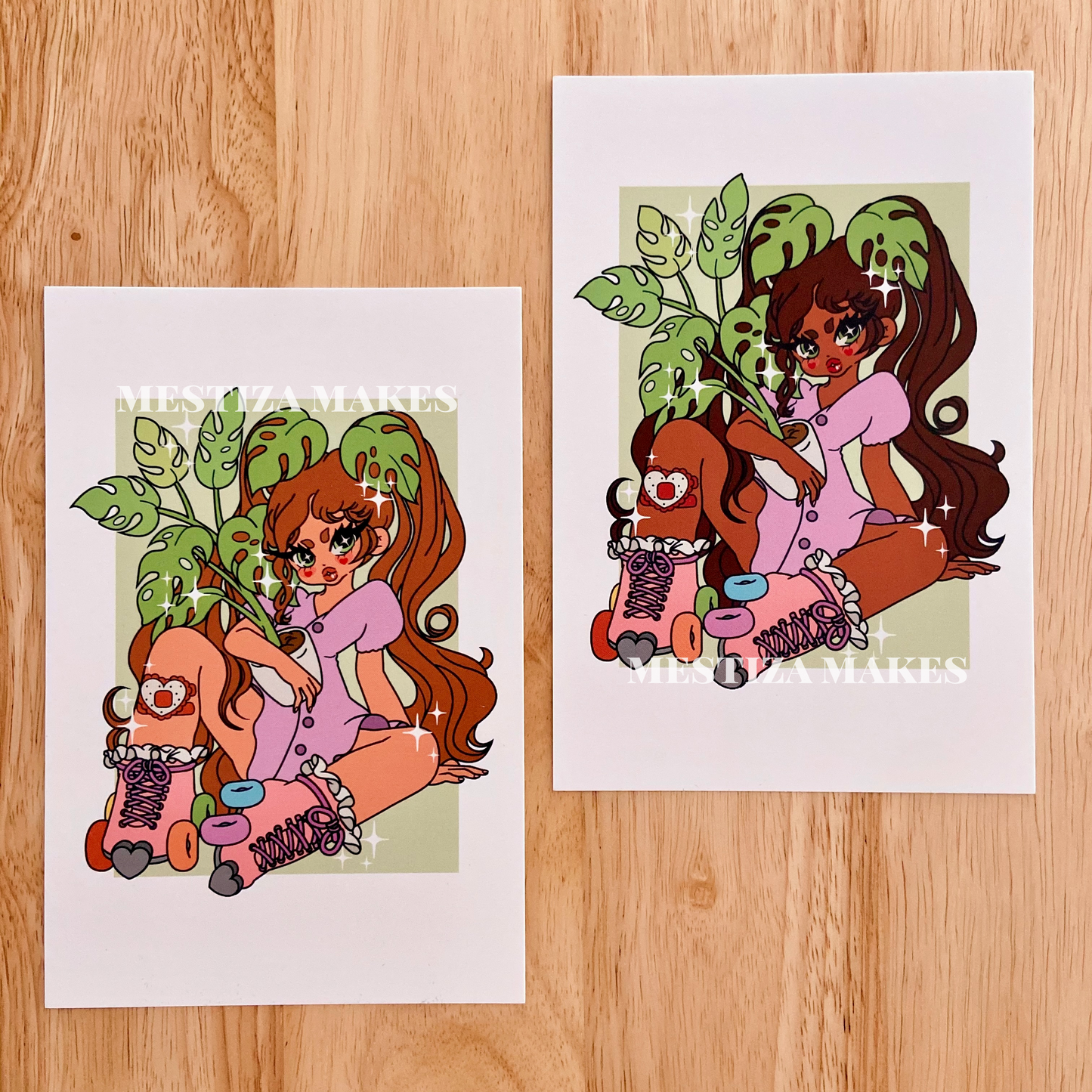 Skating Plant Babe Mini Print