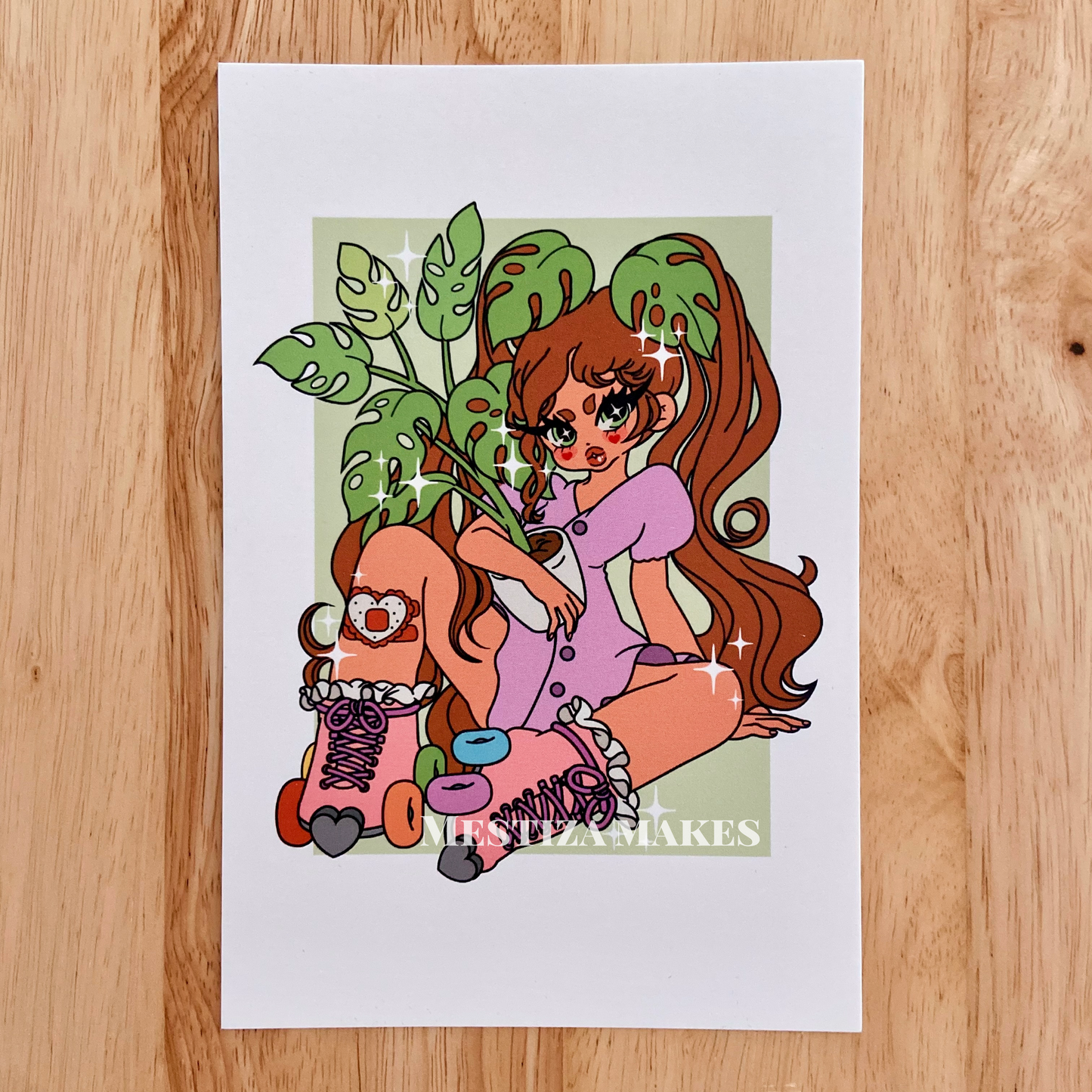 Skating Plant Babe Mini Print