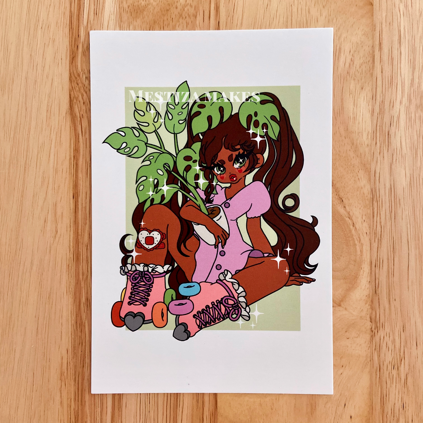 Skating Plant Babe Mini Print