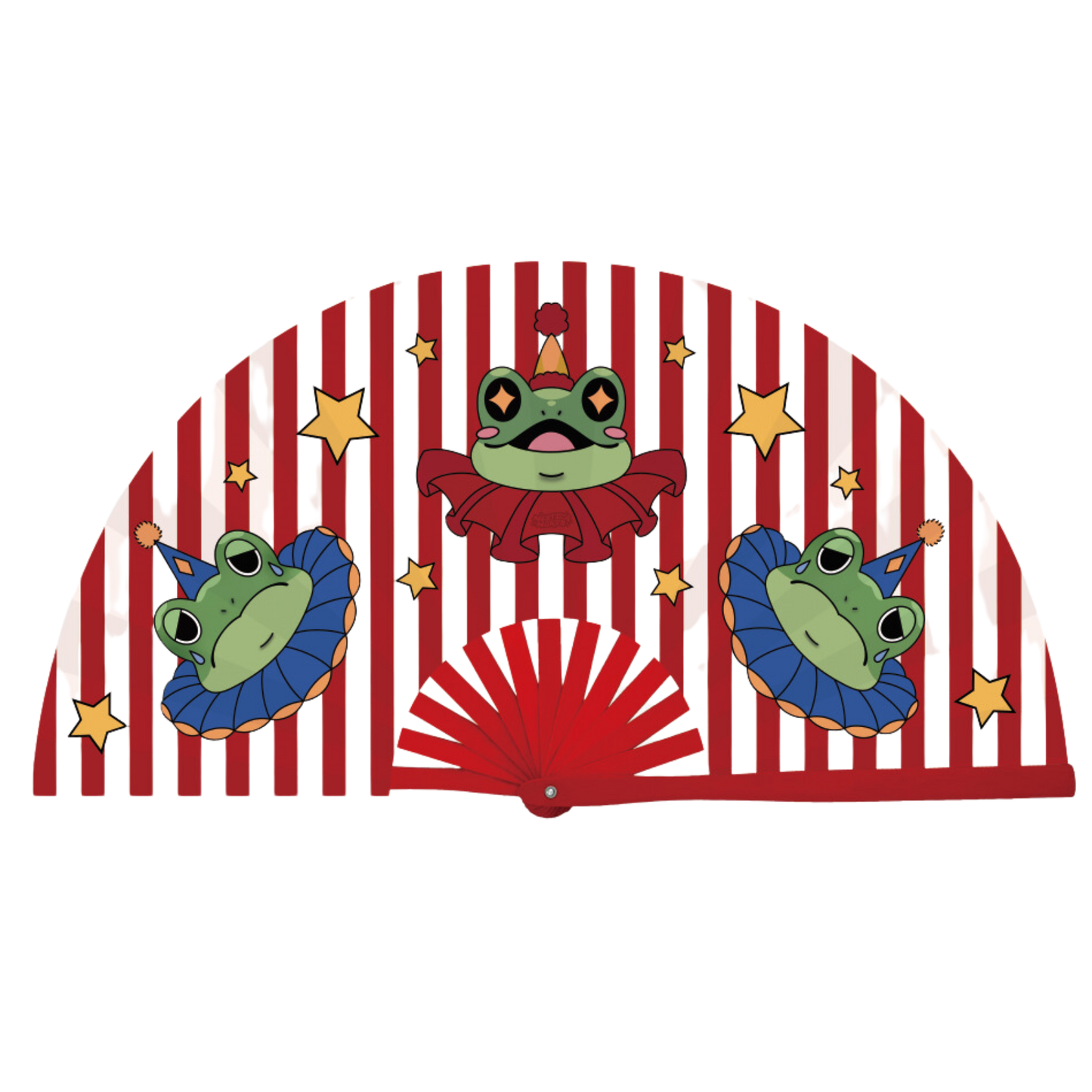 Clown Frog Bamboo Fan