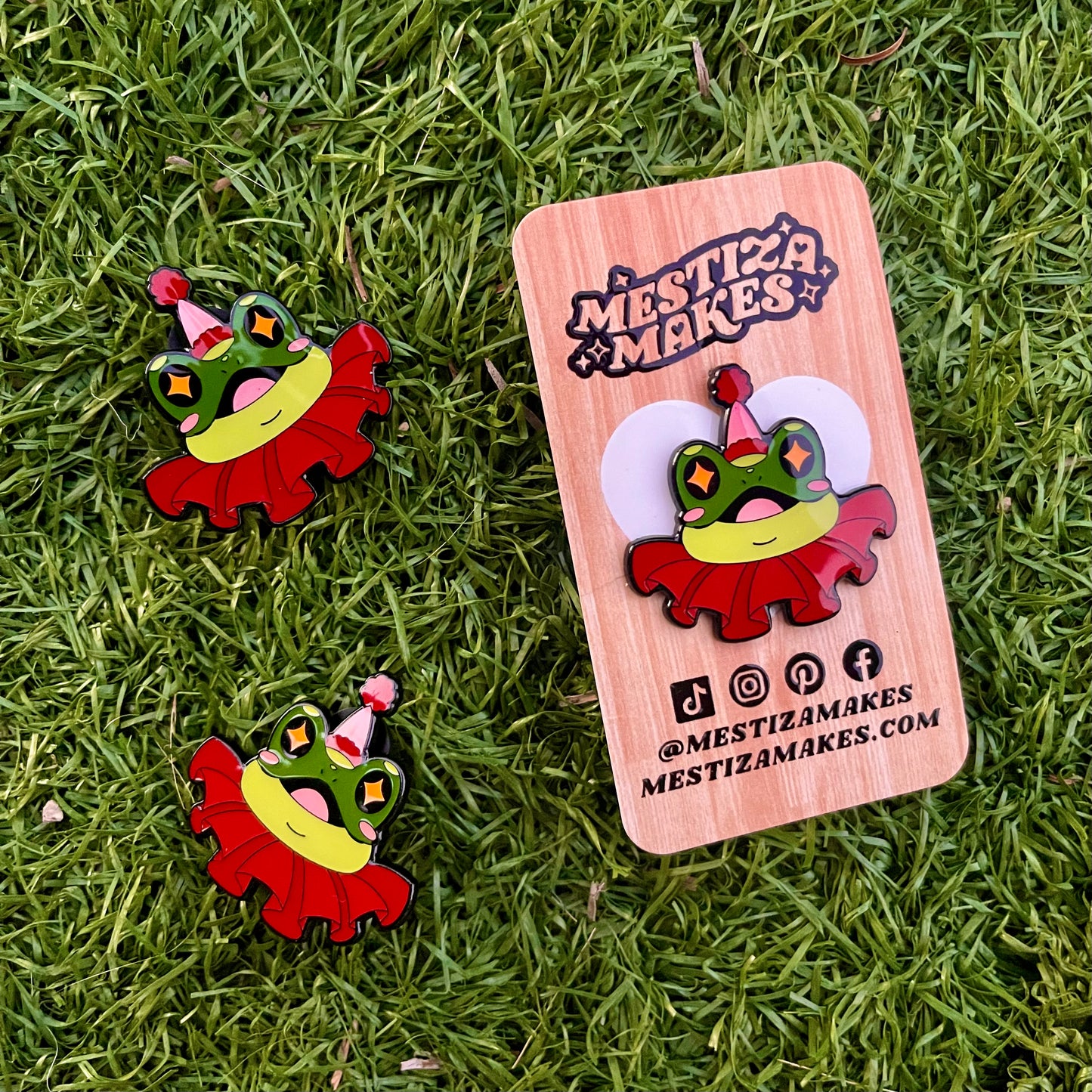 Clown Frog Enamel Pin