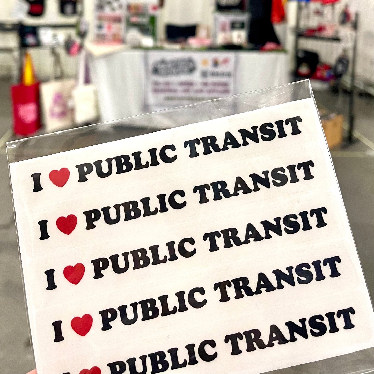 I <3 Public Transit Sticker Sheet