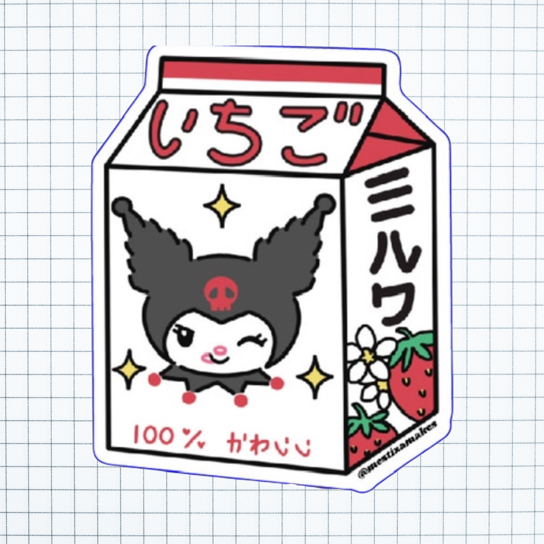 Rabbit Jester Ichigo Milk Sticker – Mestiza Makes