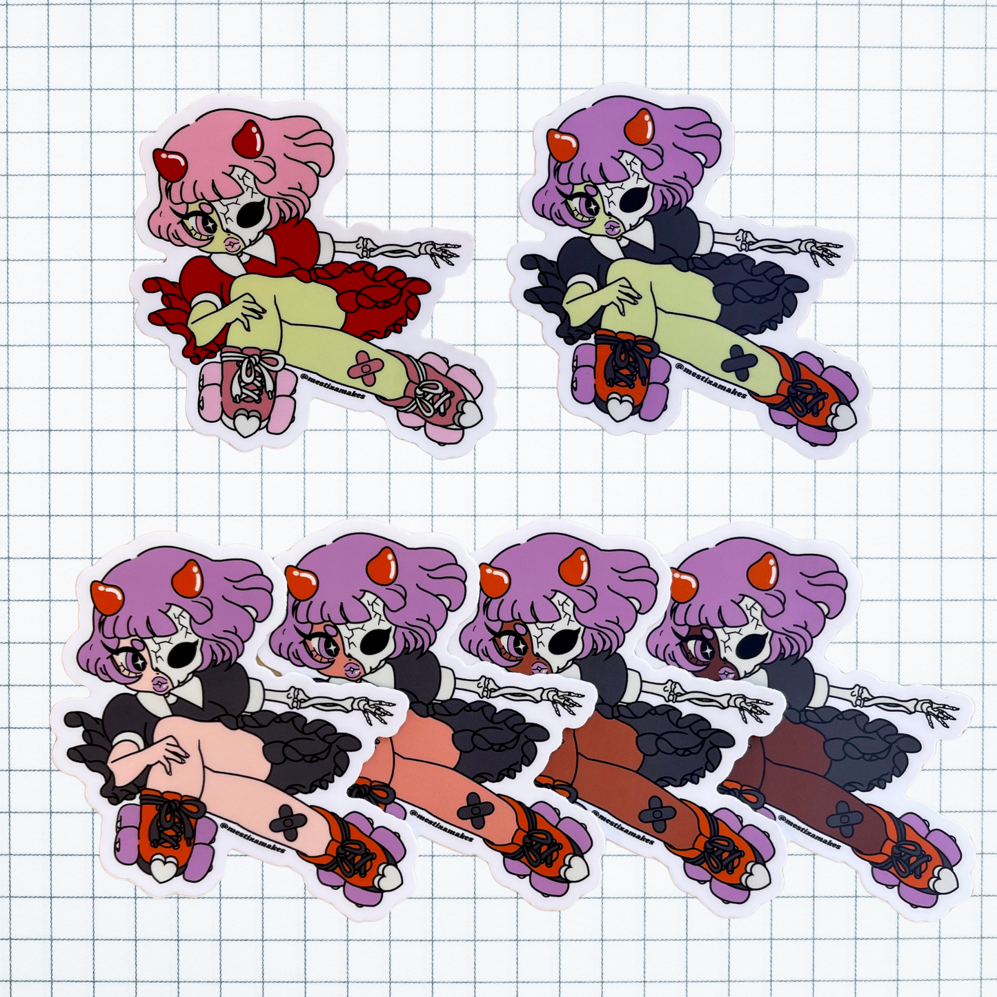 Coffin Skelebabe Sticker