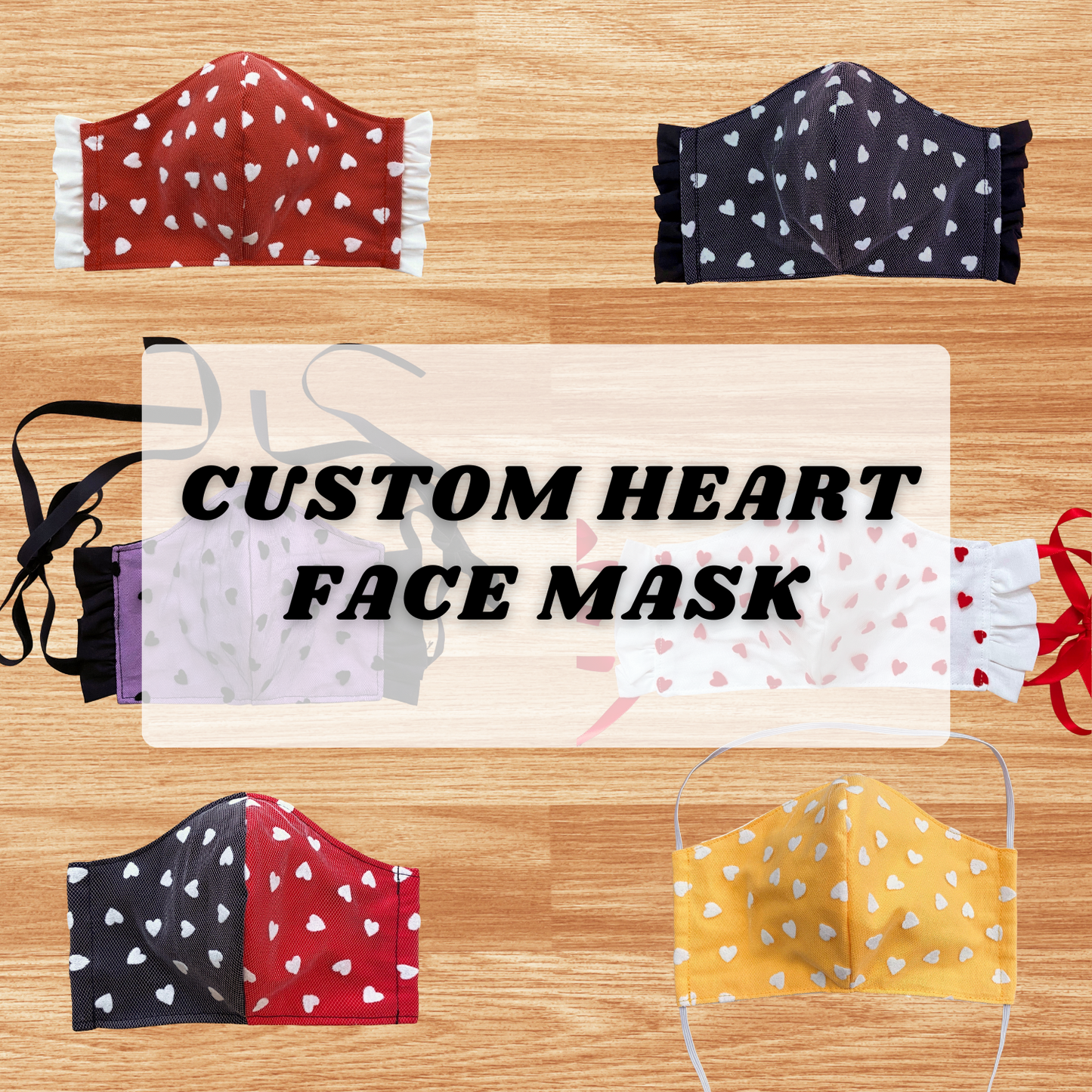 Custom Split Heart Fashion Face Mask