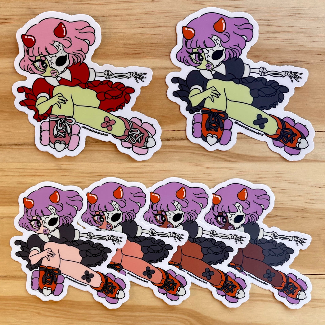 Coffin Skating Babe Sticker