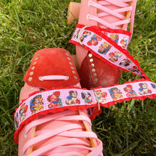 Load image into Gallery viewer, Red Ruffle Vintage Kitschy Pups Roller Skate Leash
