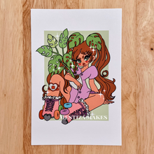 Load image into Gallery viewer, Skating Plant Babe Mini Print

