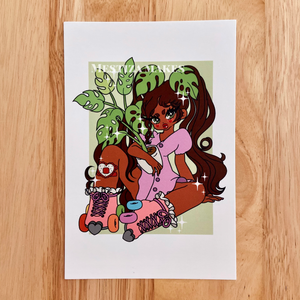 Skating Plant Babe Mini Print