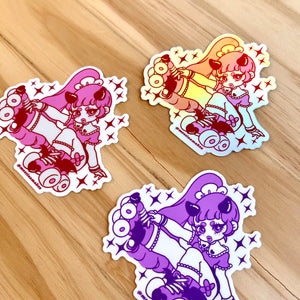 Skating Babe Sticker